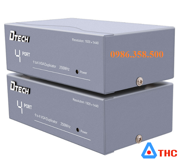 Bộ chia vga 1 ra 4 DTech DT7254 Loại 250mhz